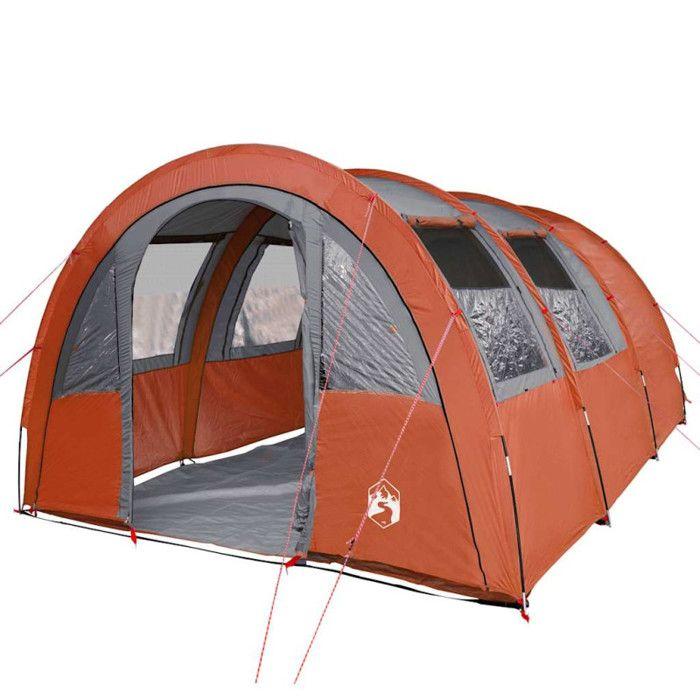 VidaXL Tunnel Camping Tent 4 Personnes, Shade Tent with Carry Bag, Camping Awning, Garden Shelter, Grey 94402