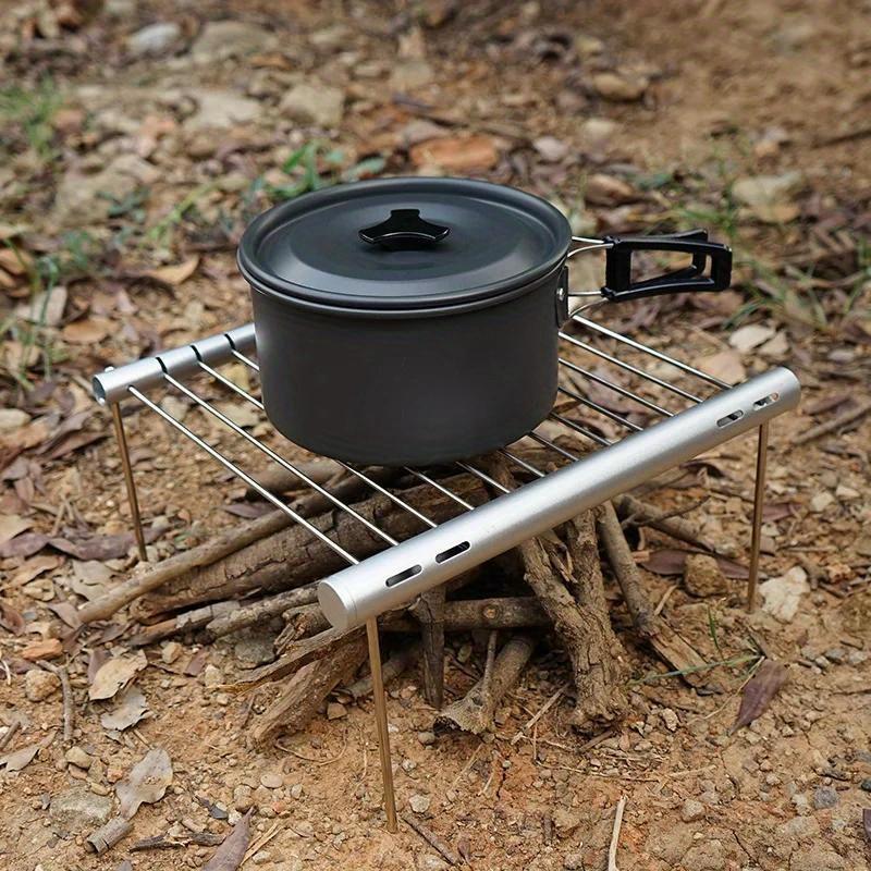 Outdoor Stainless Steel Tube Barbecue Bracket Portable Stove BBQ Grill Meat Rack Household Charcoal Assembly Barbecue Tools