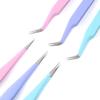 2pcs Anti-static Stainless Steel Tweezers Set Makeup Nail Art Eyelash Extension Tweezer Handmade Tool Kit for Maintenance Repair