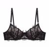 French eyelash lace underwear women's big breasts show small anti-sagging top support bra sexy ultra-thin large size bra Bra