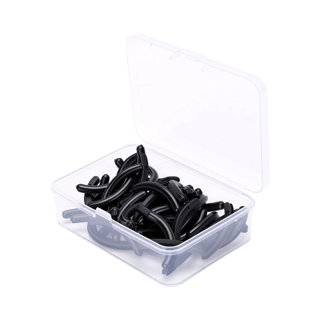 50 Pcs Eyelash Curler Refill Pads Silicone Rubber Curler Replacement Refill Pads with Clear Storage Box Black