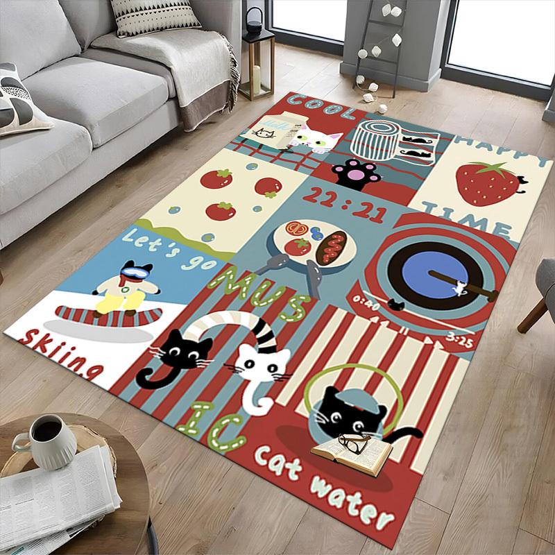 1PC cat, time Carpet Office Rug Mat Home Decor Area Carpet Festival Gift Office desk chair carpet Longlasting Material
