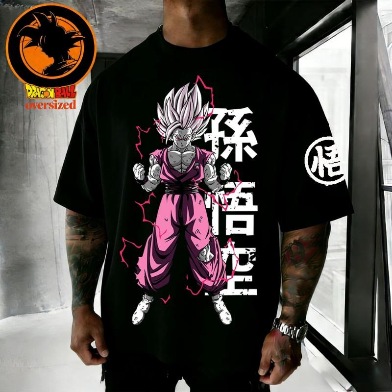 2026 Summer Dragon Ball Retro High Quality Cotton Men's T-shirt Oversized Son Goku Printed Unisex Children's Casual Shirt.