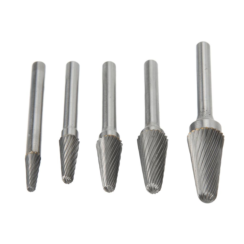 Hartmetallfräser-Set Einfachverzahnt Rotationsfeilen Bits 6mm Schaft für Metallbearbeitung Holzschnitzerei Oberflächenreinigung