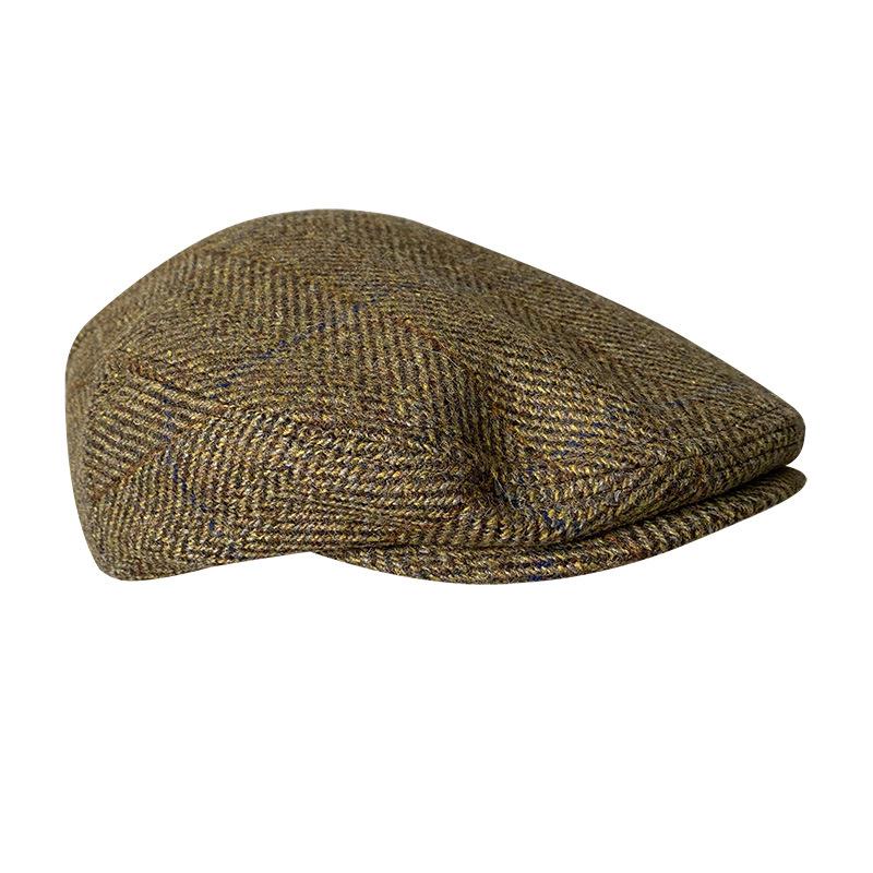 Gent Tweed Retro Big Size 60cm Newsboy Caps Men Autumn Woolen Striped Checkered Forward Hat Herringbone Flat Top Detective Beret