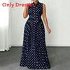 Elegantes ärmelloses Polka-Dot-Kleid mit Bindeband für Sommerreisen und Freizeit