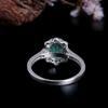 925 sterling silver Ring natural oval 6*8mm Emerald Flower shape design fine jewelry for women's Anniversary and Banquet gifts
