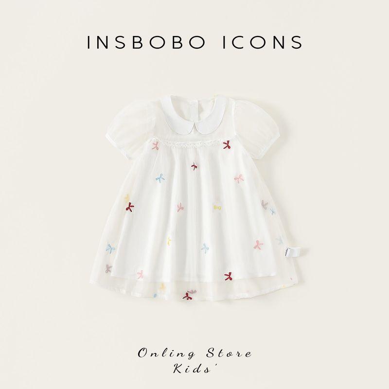 Insbobo Girls  Dress Children s Skirt Summer New Style One-Year-Old Baby Girl Dress Girl s Summer Dress Fashionable White 80