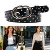 Glossy Dot Print Waist Belt with Oval Pin Closure, Adjustable Skinny Belt for Jeans, Skirts, Dresses, and Daily Styling