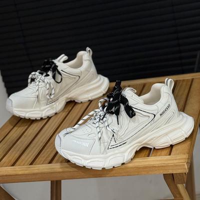 Leather Platform Shoes Women's New Versatile Shoes Small Pair of Shoelaces Sports and Leisure Shoes