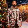 Herren Hässlicher Weihnachten Kord Warmtaschen Anzugjacke Strickjacke Herren Freizeitanzug