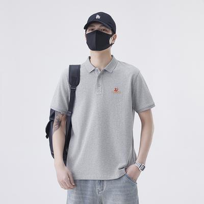 Herren Sommer Neu Vielseitiges Lockeres Revers Kurzarm POLO Shirt Dünn Kurzarm