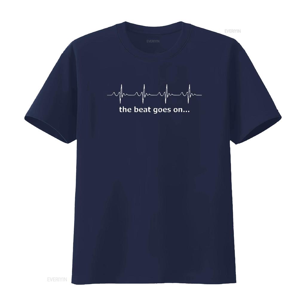 Mens Heartbeat Beat Goes On Heart Disease Awareness T Shirt Black 4X Large vintage Washed Soft designer clothes Slightly
