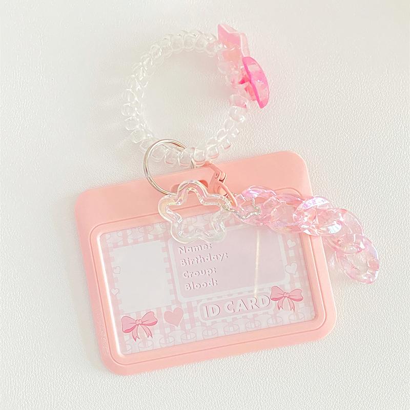 Ins Cute Card Holder Photo Card Cover Kpop Keychain Idol Protection Case Campus Card Bus Card Holders Bank Id Holders