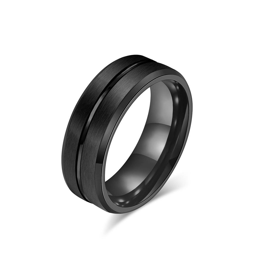 8mm Slotted Tungsten Steel Ring for Men Fashionable Light Luxury Personalized Two Tone Tungsten Gold Scratch Resistant Accessory