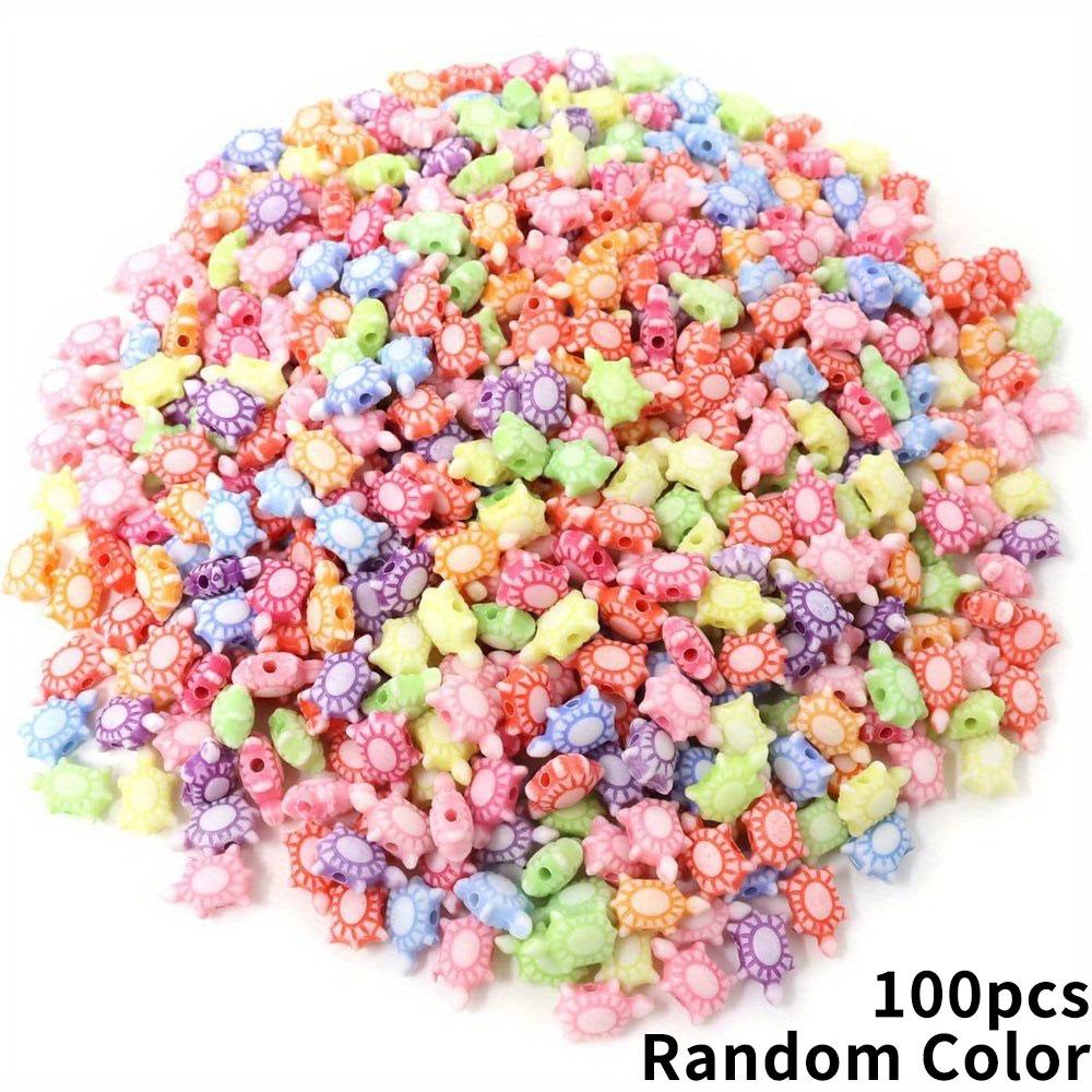 

100/300/500 шт. Симпатичные акриловые бусины в виде черепахи Чжухай, биологического океана Чжухай, разноцветные бусины для изготовления украшений и поделок своими руками, бусины россыпью 100pcs