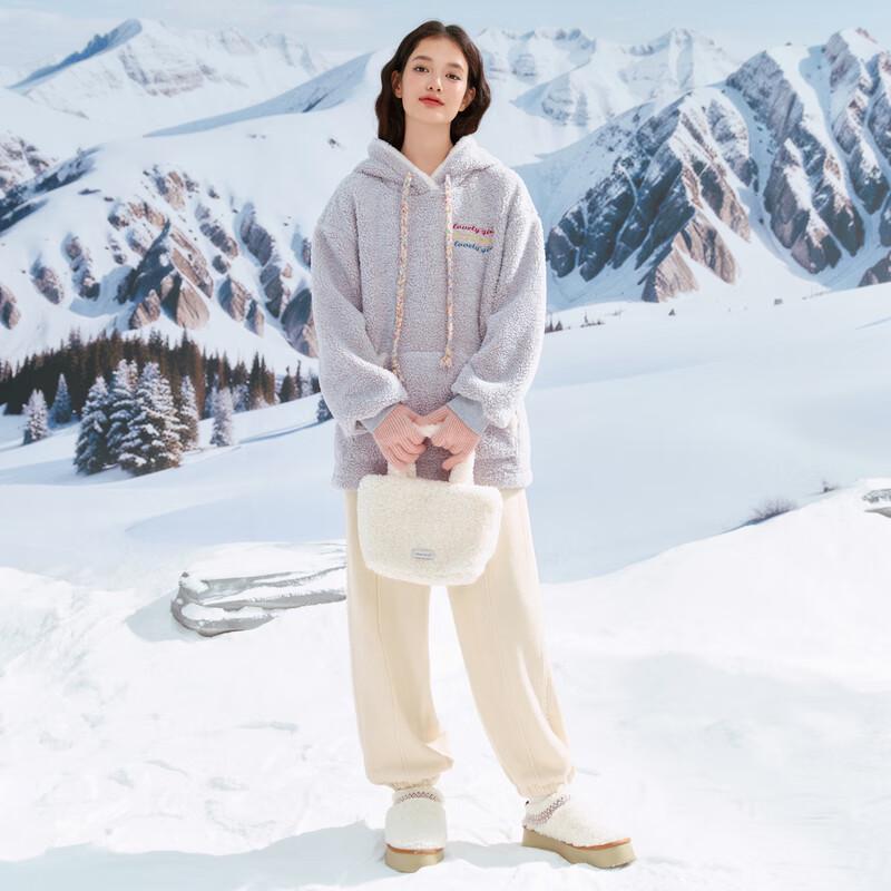 Leding Oversized Lamb Fleece Hooded Sweatshirt