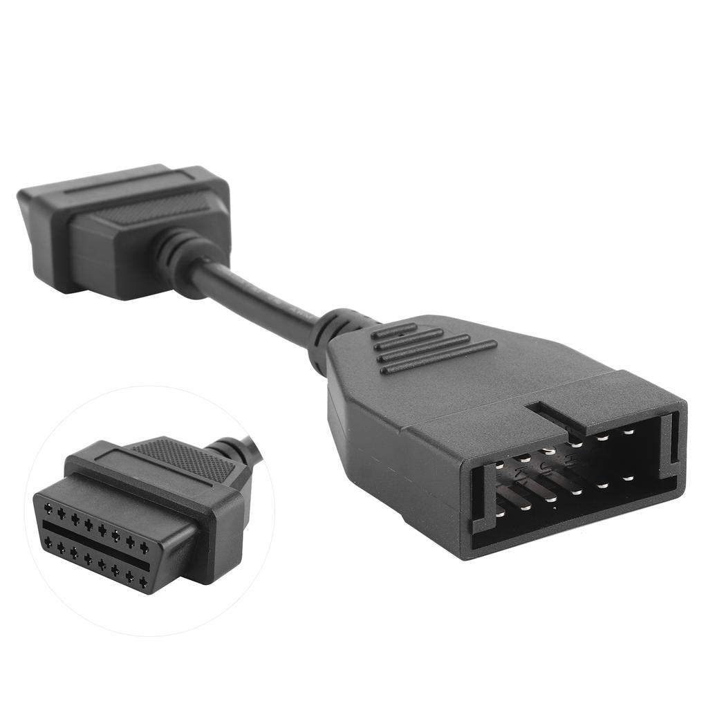 Profesjonell bildiagnosekontaktkabel for 12-pins hann til OBD1 OBD2 16-pins hunnadapter