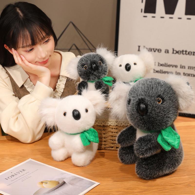 1 Stück 18/25/30cm Kawaii Plüsch Koalabär Plüschtiere Niedlicher Koala mit Blättern Plüschtier Puppe Realistisches Koala Spielzeug für Baby Mädchen Geschenk