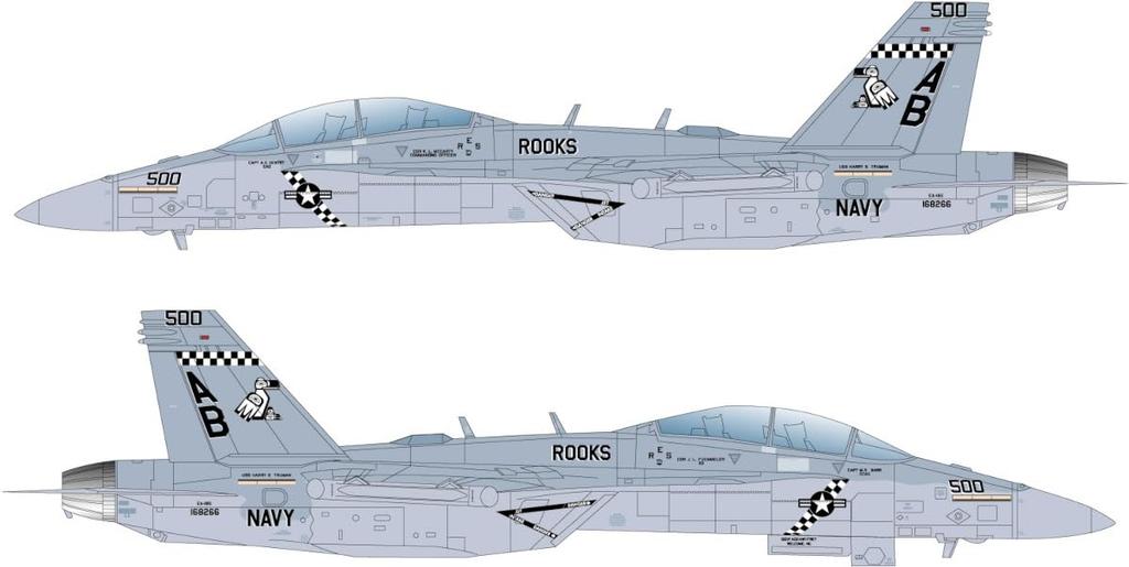 US Navy Electronic Warfare Aircraft Growler Rooks Plastic Model Platz/Italeri 1/48 EA-18G VAQ-137 TPA-32