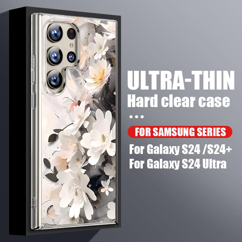 Small Flowers Pattern Phone Case For Samsung Galaxy S26 S25 S24 S23 Ultra S22 Plus S25 FE A56 A36 A26 A55 A54 A15 Clear PC Cover