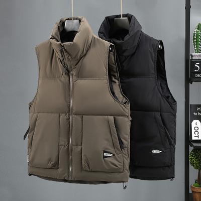 Vestă din bumbac de primăvară și toamnă, mărime mare, umăr gros, vestă, jachetă, îmbrăcăminte la modă și ocazională pentru bărbați