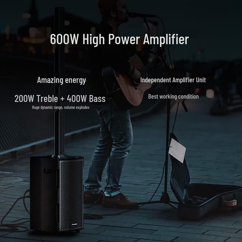 Pioneer LA-OB8002BL 600W Portable Outdoor Line Array Speaker (CN Version)