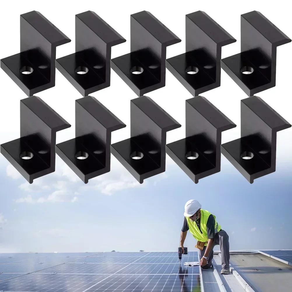 10Pcs End Clamp Spare Parts Accessories Aluminum Alloy PV Replacement Solar Panel 30mm/32mm/35mm/40mm Assembly