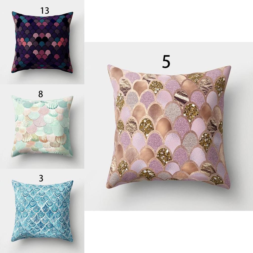 Luxurious Mermaid Fish Scale Pillowcase Soft Peach Cloth For Bedroom And Sofa