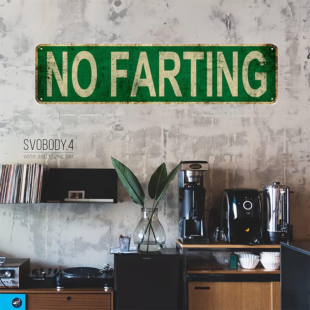 1pc, "No Farting" Metal Sign (16x4 inches/40cm*10cm), Vintage Plaque Decorative Wall Art, Wall Decor, Room Decor, Home Decor