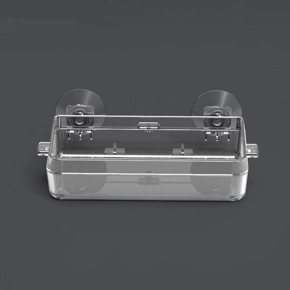 Anti-Escape Reptile Feeder Bowl Detachable Plastic Reptile Food Dish Translucent Design with Suction Cup