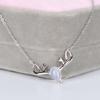 Simple moonstone elk necklace clavicle chain