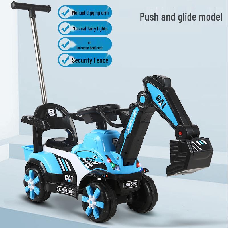 Large Ride-On Toy Excavator for Kids - Construction Digger Truck