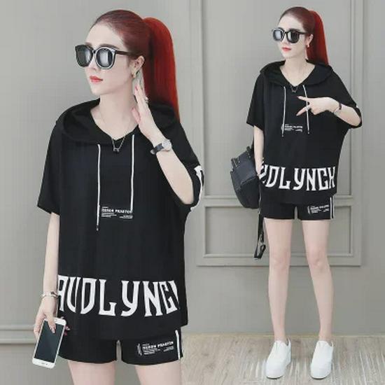 Women's Summer Sportswear Set: Trendy Sweatshirt and Shorts Two-Piece Suit (2021)