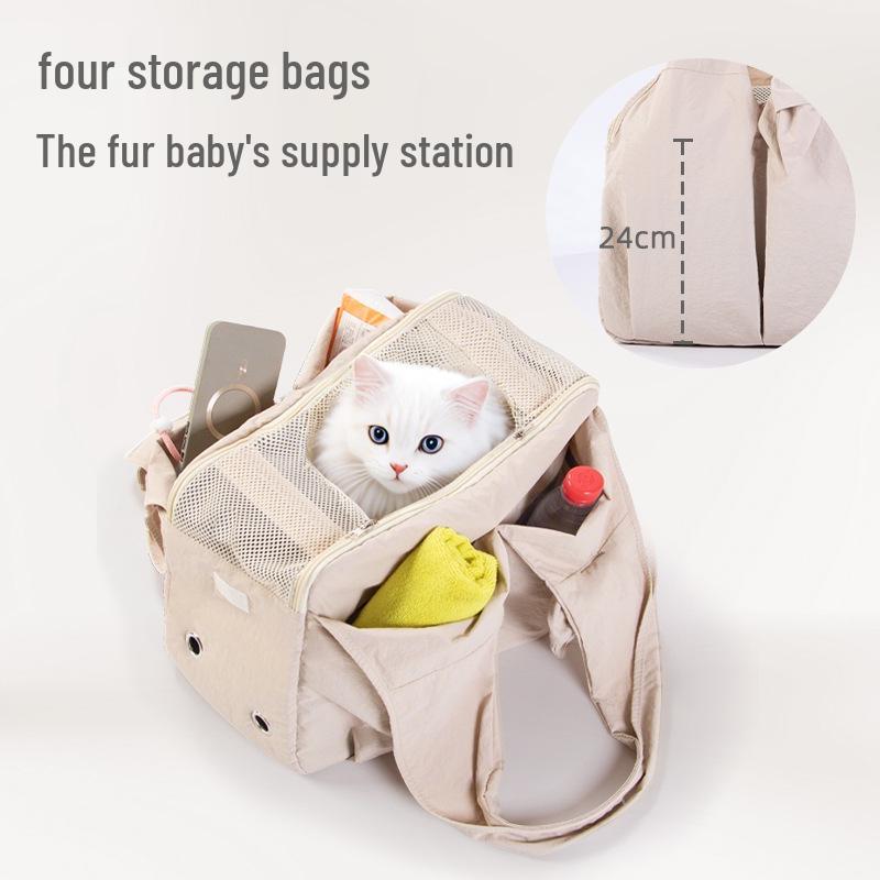 Portable Large Capacity Breathable Pet Backpack for Small Dogs & Cats