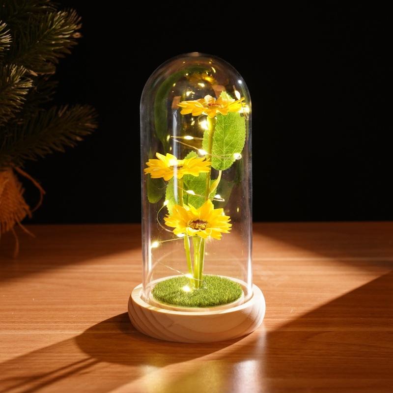 Soap Flower Sunflower Ornament Creative Mother's Day Valentine's Day Gift Night Light Simulation Eternal Sunflower