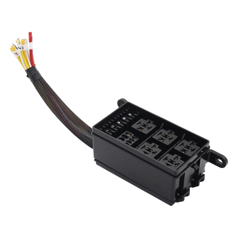 6 Way Blade Fuses Holder Box, Relays Box with Spades Terminals and Wiring Harness 4Pin 12V 40A Relays for Car Truck