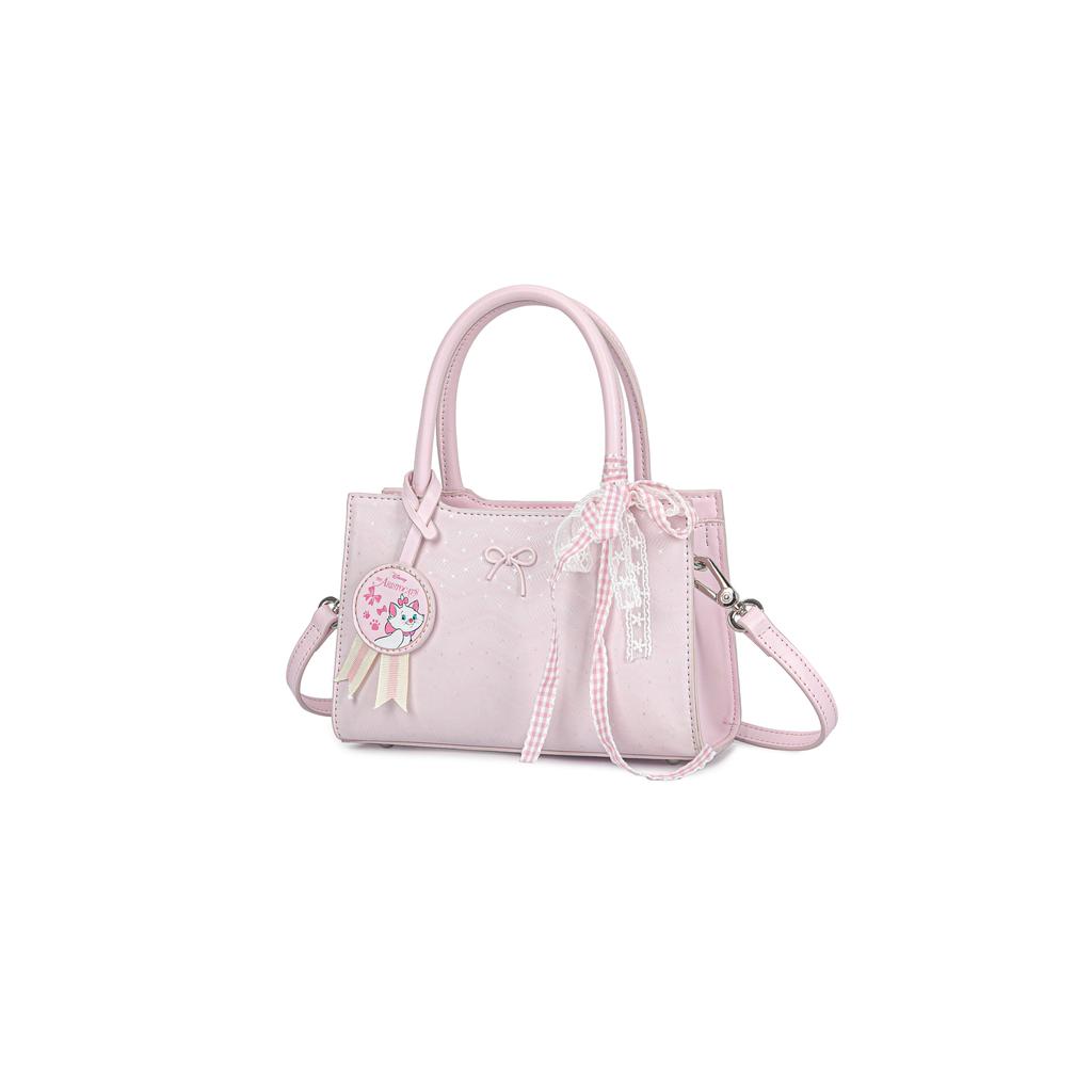 Disney × Marie Cat Sweet Bow Versatile Commuter Crossbody PU Tote Bag Women handbags Pink BMK-73441