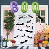 Halloween Decor Set: 3D Bats & 32" BOO Foil Balloons (12 Pieces)