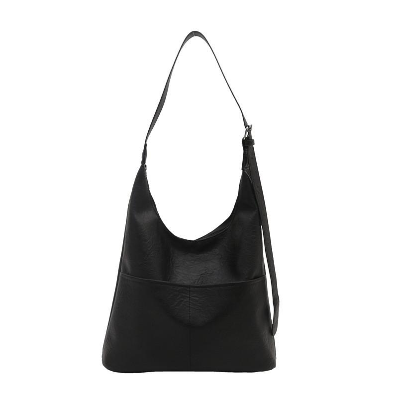 Trendy Casual Pu Tote Bag With Chic Minimalist Style Available In Black Brown Cream Color Perfect For Everyday Outfits