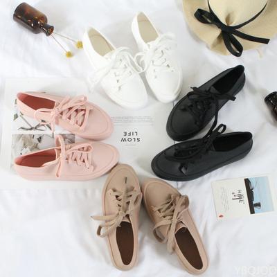 Stivali da Pioggia in Gomma da Donna Scarpe Impermeabili Piatte 2019 Nuovi di Primavera Sneakers Bianco/nero Donna Signore Stivali da Pioggia Casual