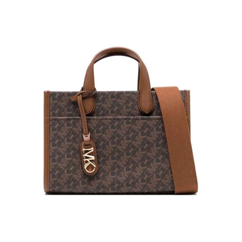 Michael Kors Gigi Monogram Classic Pendant Tote Bag Women Tote Bag Dark-Brown 30H3G3GM5B-227