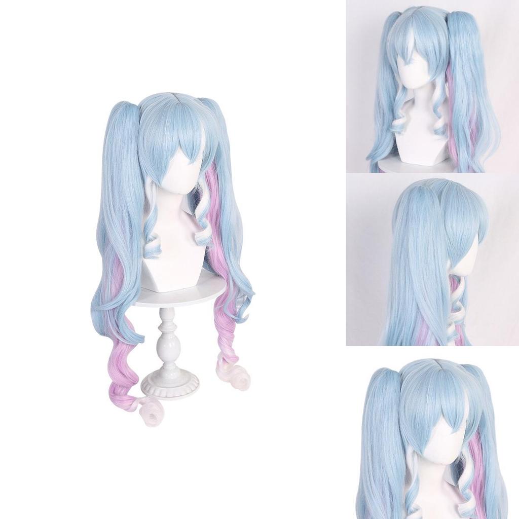 Lange Snow Miku Cosplay-Perücke aus hitzebeständiger Kunstfaser für Damen, perfekt für jeden Hautton