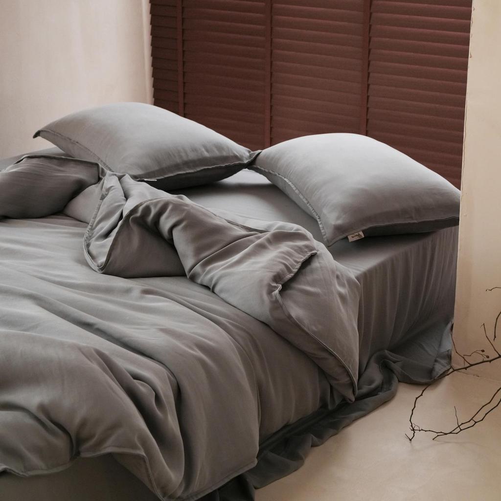 Premium Sand Washed Lyocell Tencel 4-Piece Set: Light Luxury, Machine Washable, Skin-Friendly, All-Season Bedding