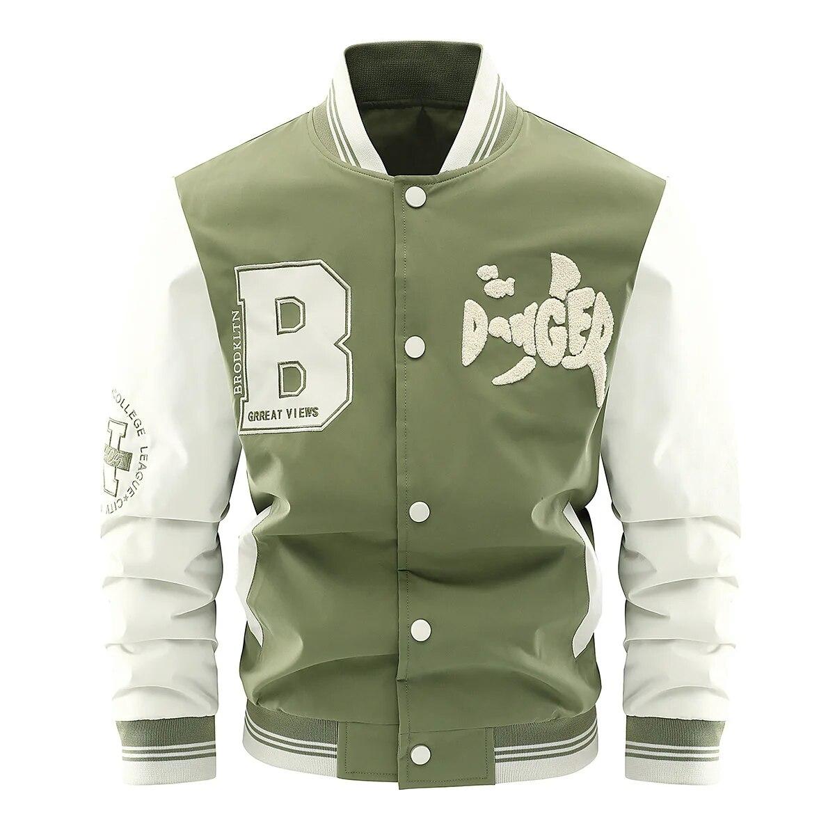 

Letter Embroidery Bomber Jackets Men Motorcycle Clothes Baseball Uniform Winter Outdoor Oversize Harajuku Streetwear Unisex Coat