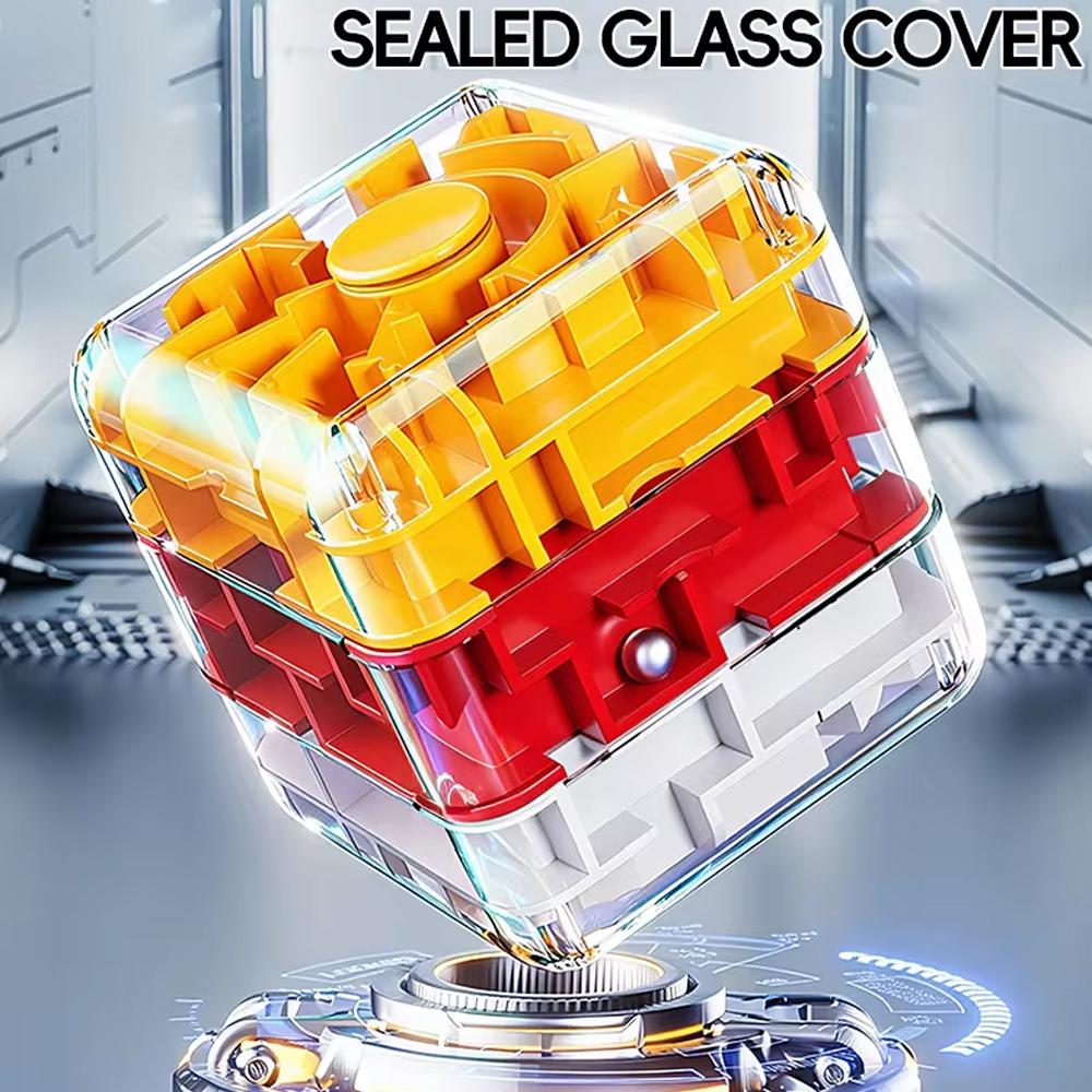 Novelty Fun 3D Maze Ball Interactive Puzzle Roller Cube STEM Learning Toy for Kids Teens Stress Cognitive Skill Game