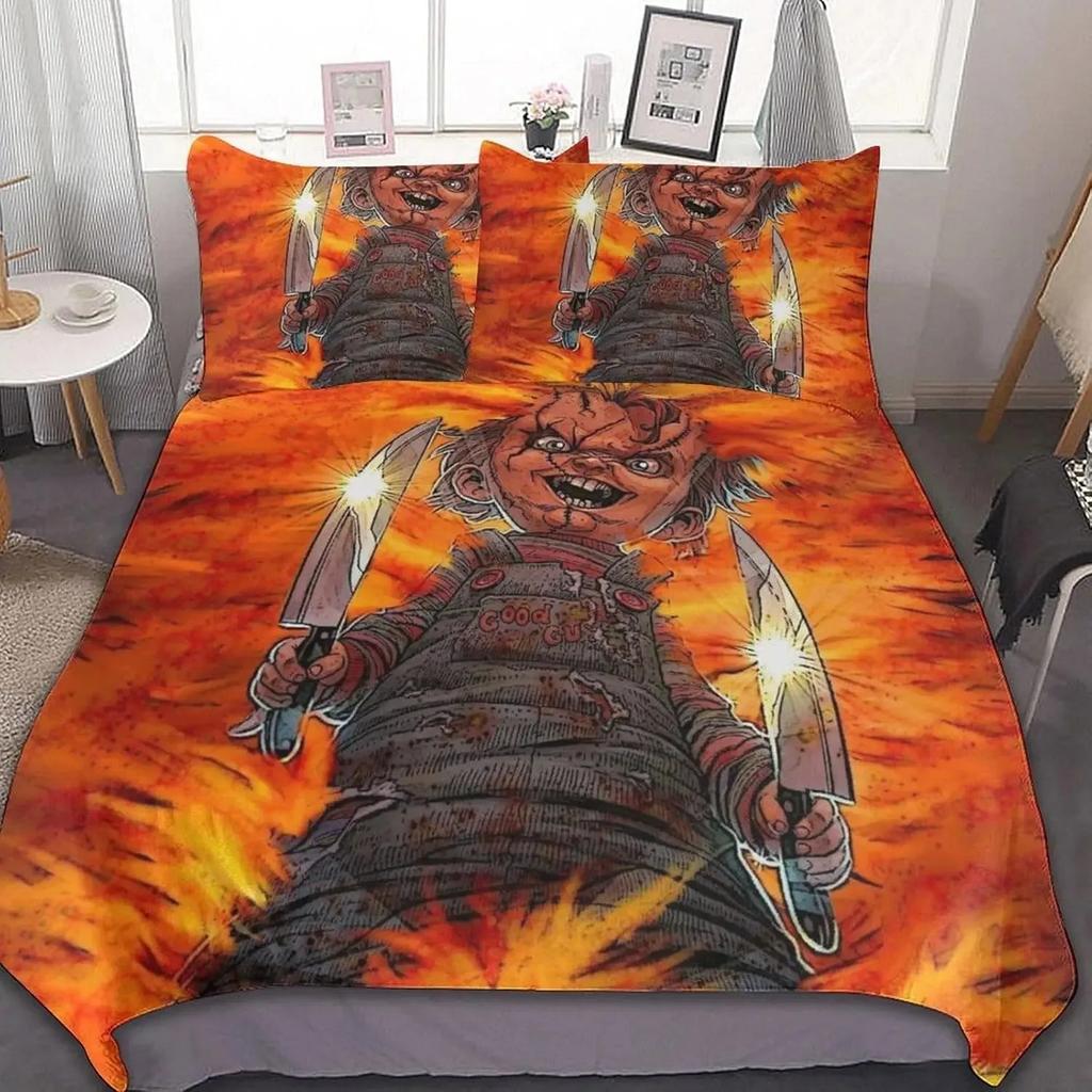 Horror Series C-Chucky Duvet Cover and Pillowcase Doll Bedding Set Single/King Size Bedroom Decoration Teen Adult Boys Gift