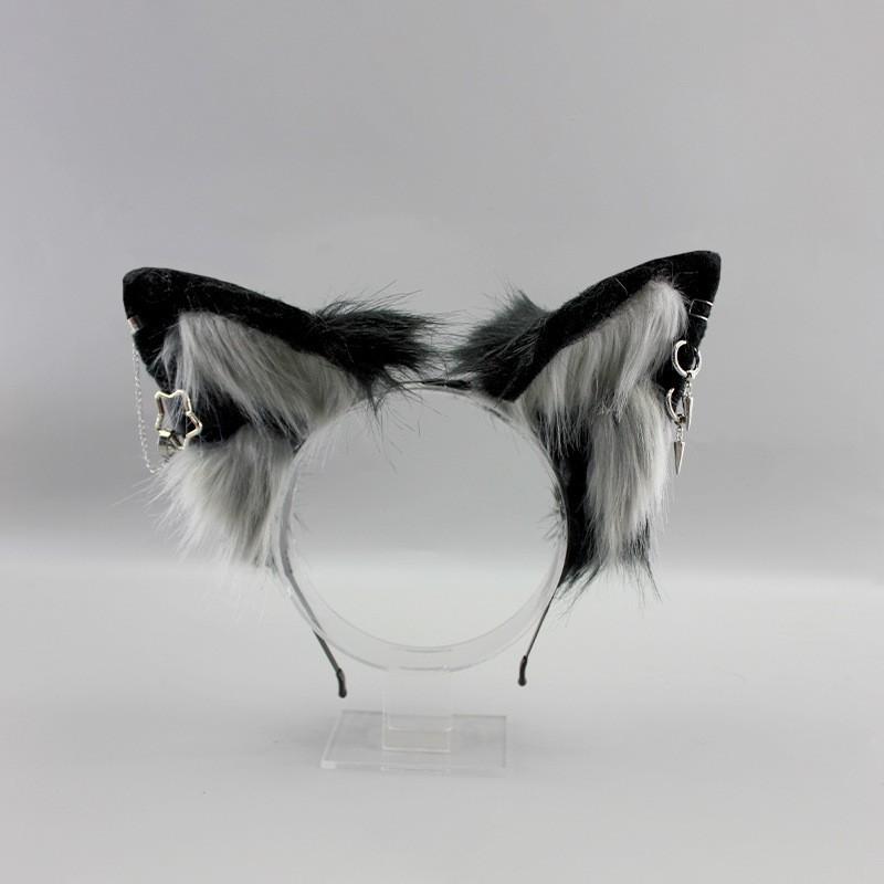 Fluffy Animal Ear Headband Women Men - Cute Wolf Fox Ears Hair Accessory In Soft Plush Sweet Punk Style