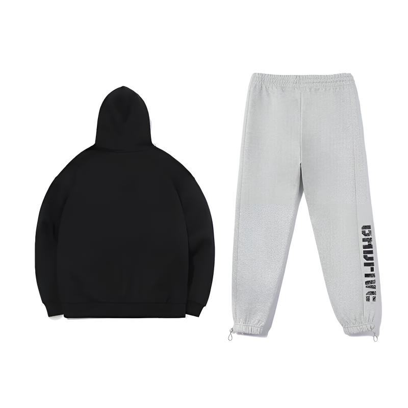 Li Ning Personalized Logo Letter Print Trendy Fashion Comfortable Warm Fleece Hoodie Long Sleeve Sweatshirt Casual Sports Suit YWDV375-3+AKLVJ53-2