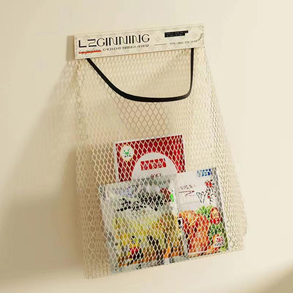 Reusable Kitchen Hanging Mesh Bag Polyester Storage Bag Kitchen Net Pocket